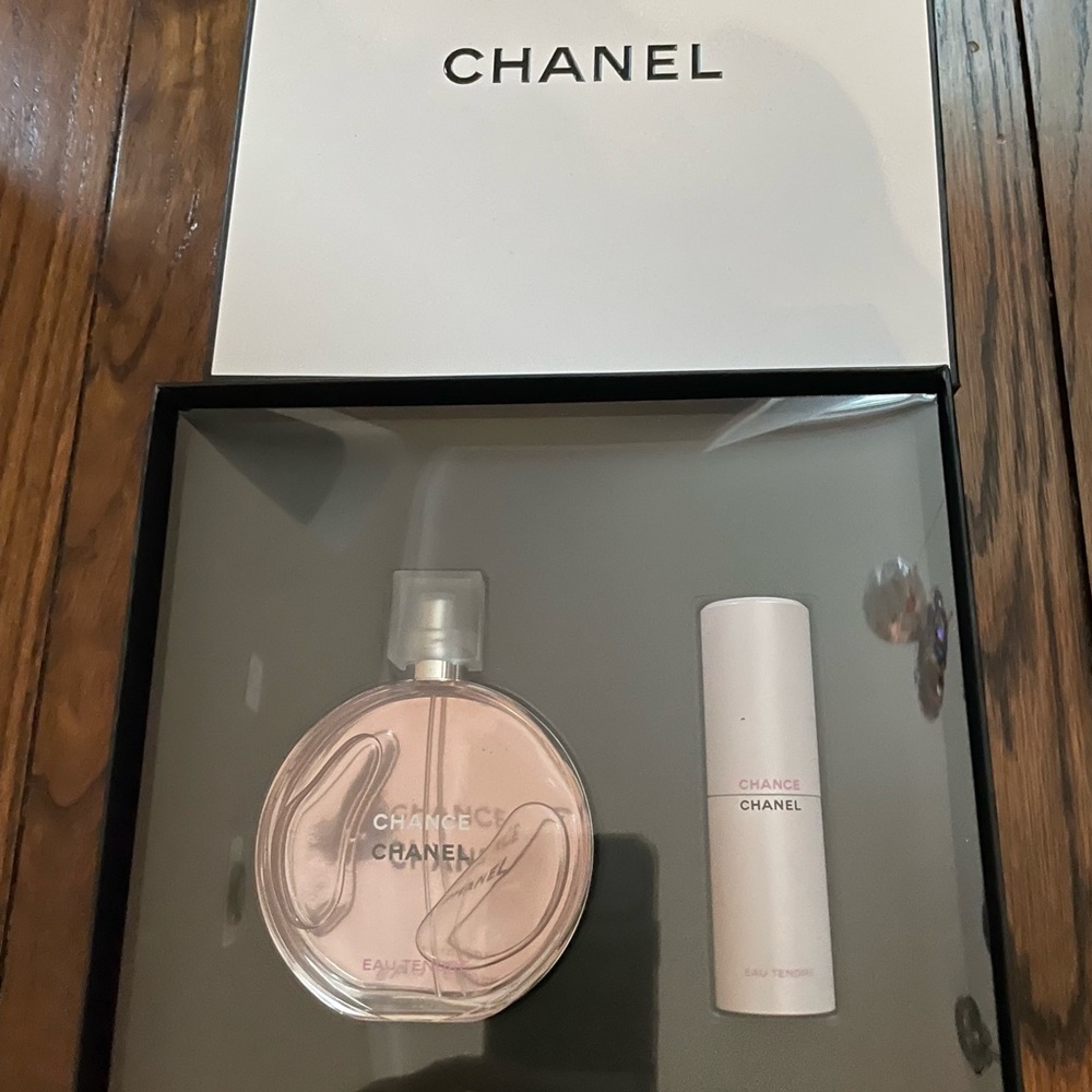 Chanel Chance Eau Tendre Eau De Toilette EDT 3.4oz+Twist & Spray 2pc Gift Set